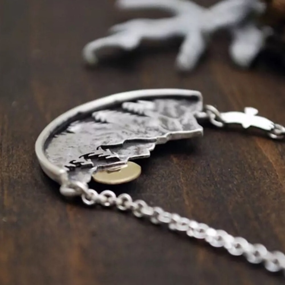 “Pursuit of Peace” Mountain TreeLandscape Necklace - Picture 3 of 7